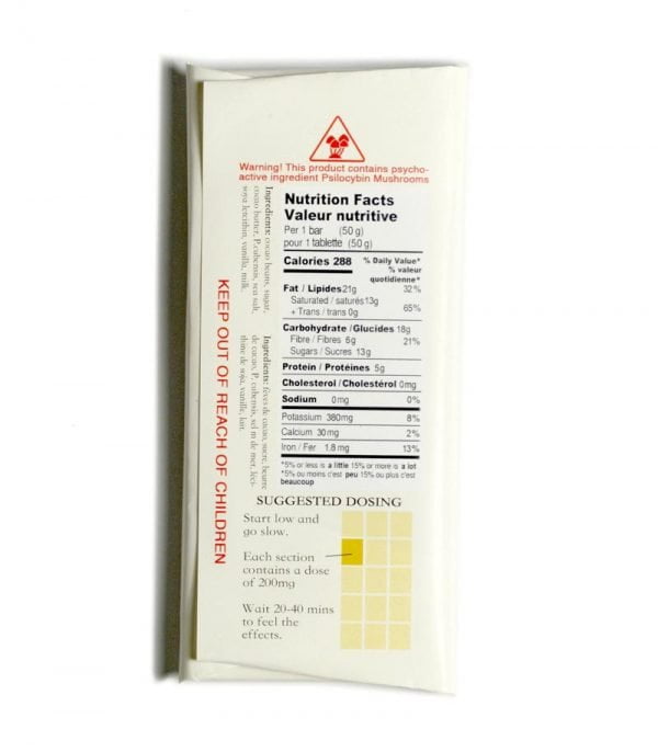 Seremoni Psilocybin Chocolate Bar – Sea Salt Back