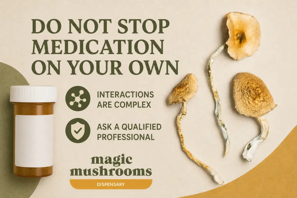 Do not stop prescription medication to make shrooms feel stronger