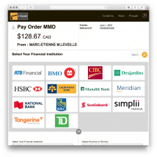Pay by Interac e-Transfer with all major Canadian banks
